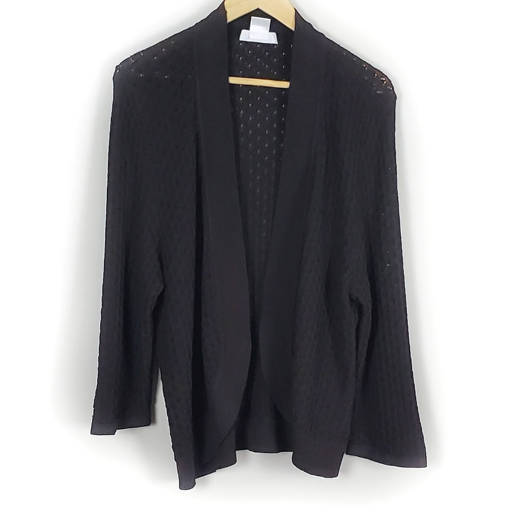 Kate Hill Woman Brown Knit Open Sweater Size 2X